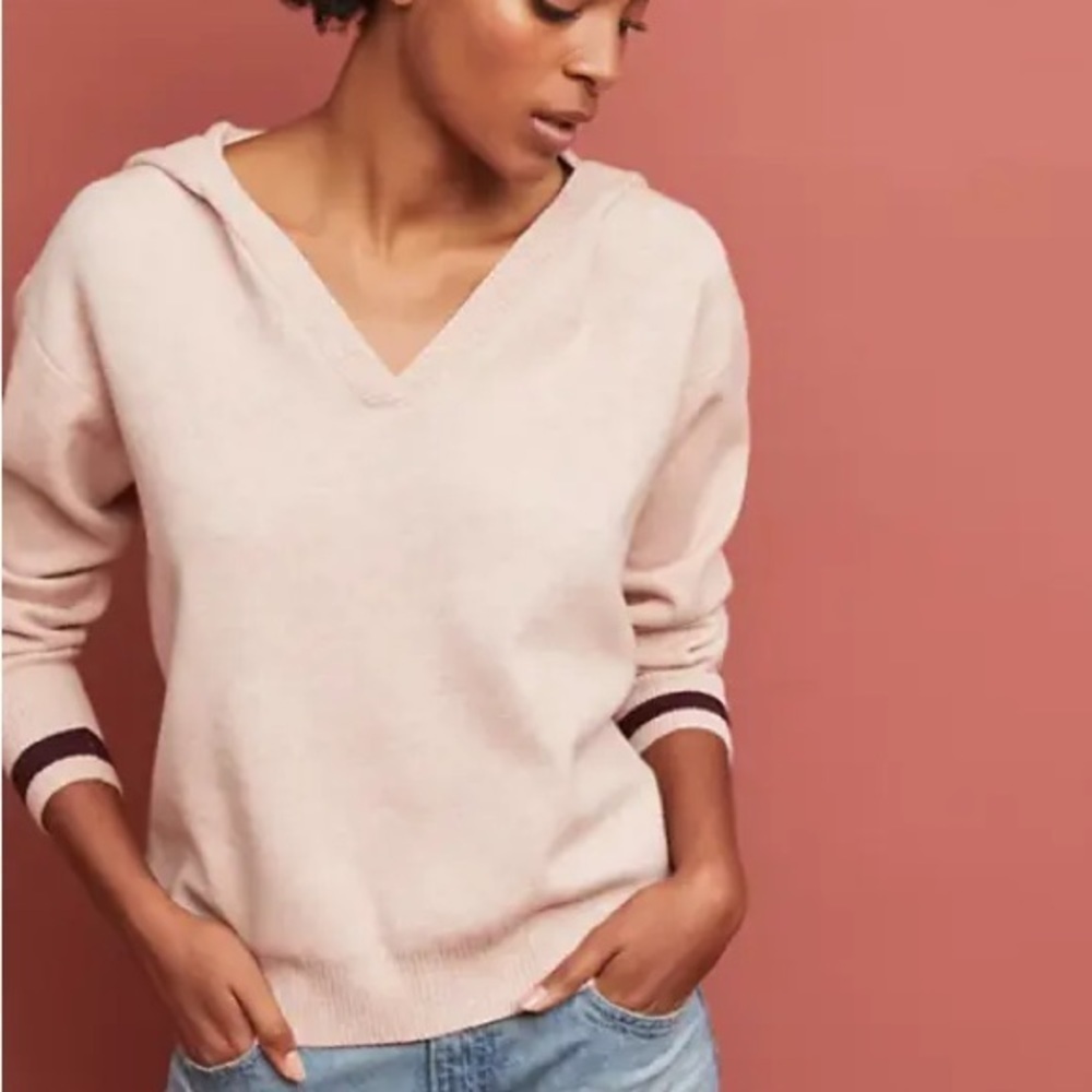 Anthropologie MOTH Pink Seward Hoodie Pullover Size Medium
